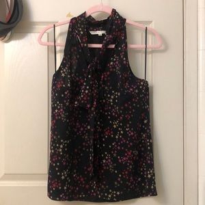 Trina Turk tie front sleeveless blouse